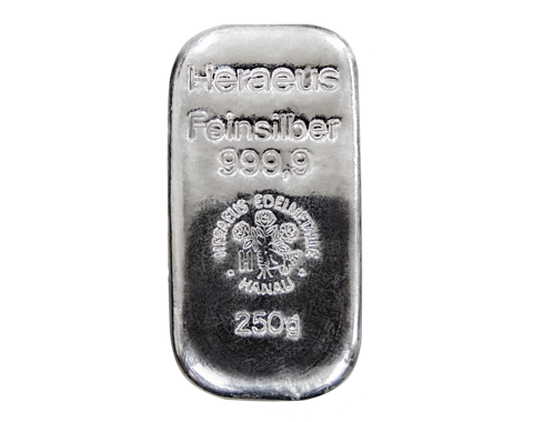250g Heraeus Silberbarren Silber Kaufen Finanzen Net