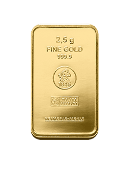 2,5 Gramm Goldbarren